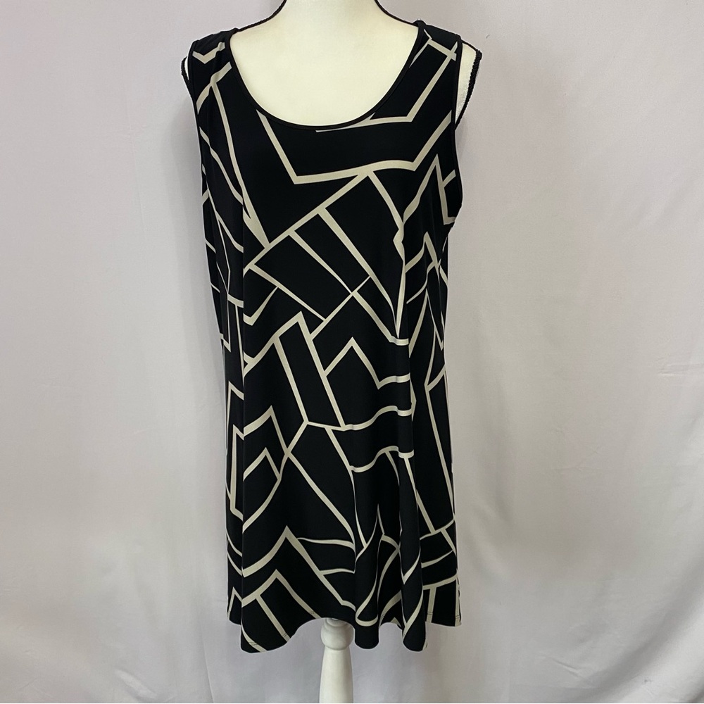 Sun Kim Stretchy Sleeveless Swing Dress Size XL #0868